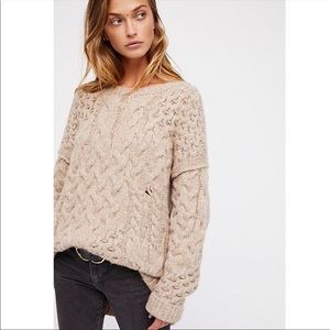 Destroyed Cable Knit Pullover